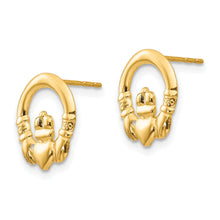 Load image into Gallery viewer, 14k Madi K Claddagh Post Earrings Gold Fine Color Jewels best first mothers day gift, claddagh earrings, claddagh stud earrings, first mothers day gift ideas, first mothers day gift ideas from husband, first time mothers day gifts, gold claddagh earrings, gold Jewelry, irish claddagh earrings, Mother&#39;s Day Gift Ideas for Wife from Husband, mother&#39;s day gifts for first time moms, Mother&#39;s Day Gifts from Husband, QG