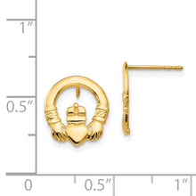 Load image into Gallery viewer, 14k Madi K Claddagh Post Earrings Gold Fine Color Jewels best first mothers day gift, claddagh earrings, claddagh stud earrings, first mothers day gift ideas, first mothers day gift ideas from husband, first time mothers day gifts, gold claddagh earrings, gold Jewelry, irish claddagh earrings, Mother&#39;s Day Gift Ideas for Wife from Husband, mother&#39;s day gifts for first time moms, Mother&#39;s Day Gifts from Husband, QG