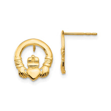 Load image into Gallery viewer, 14k Madi K Claddagh Post Earrings Gold Fine Color Jewels best first mothers day gift, claddagh earrings, claddagh stud earrings, first mothers day gift ideas, first mothers day gift ideas from husband, first time mothers day gifts, gold claddagh earrings, gold Jewelry, irish claddagh earrings, Mother&#39;s Day Gift Ideas for Wife from Husband, mother&#39;s day gifts for first time moms, Mother&#39;s Day Gifts from Husband, QG
