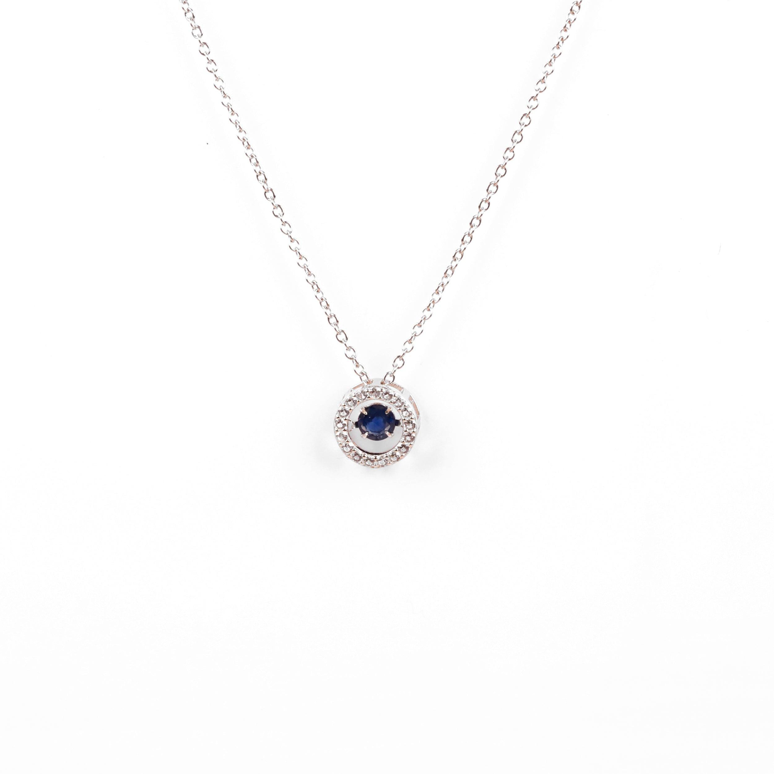 Sapphire Dancing NecklaceGenuine Sapphire Dancing Necklace 925 Sterling Silver Necklace - FineColorJewels