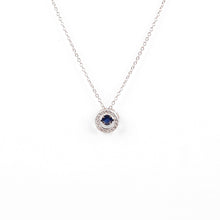 Load image into Gallery viewer, Sapphire Dancing NecklaceGenuine Sapphire Dancing Necklace 925 Sterling Silver Necklace - FineColorJewels