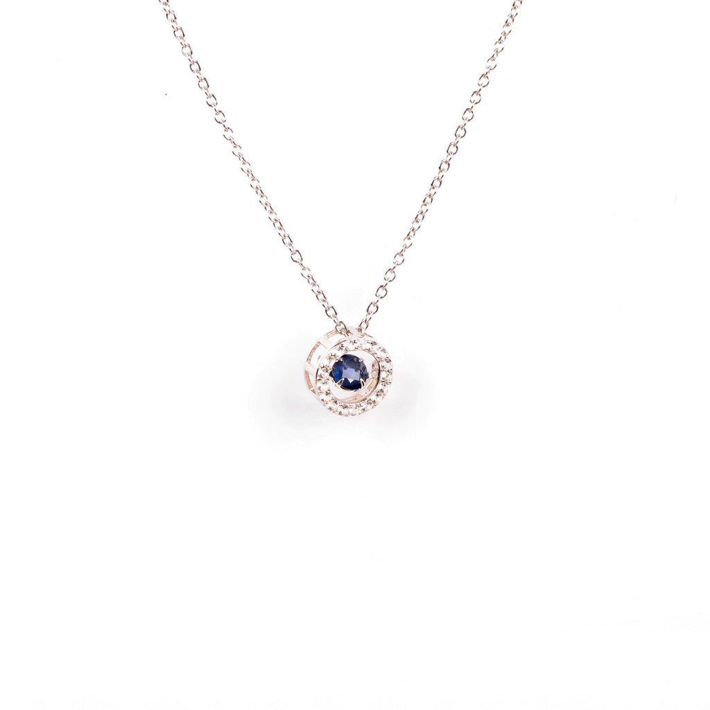 Sapphire Dancing Necklacedancing necklace	925 sterling silver	spinning necklace	unique necklace	unique gift	sapphire necklace	silver necklace	silver chain pendant	sapphire pendant	unique sapphire - FineColorJewels