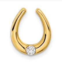 Load image into Gallery viewer, 14K Gold Diamond Horseshoe Pendant