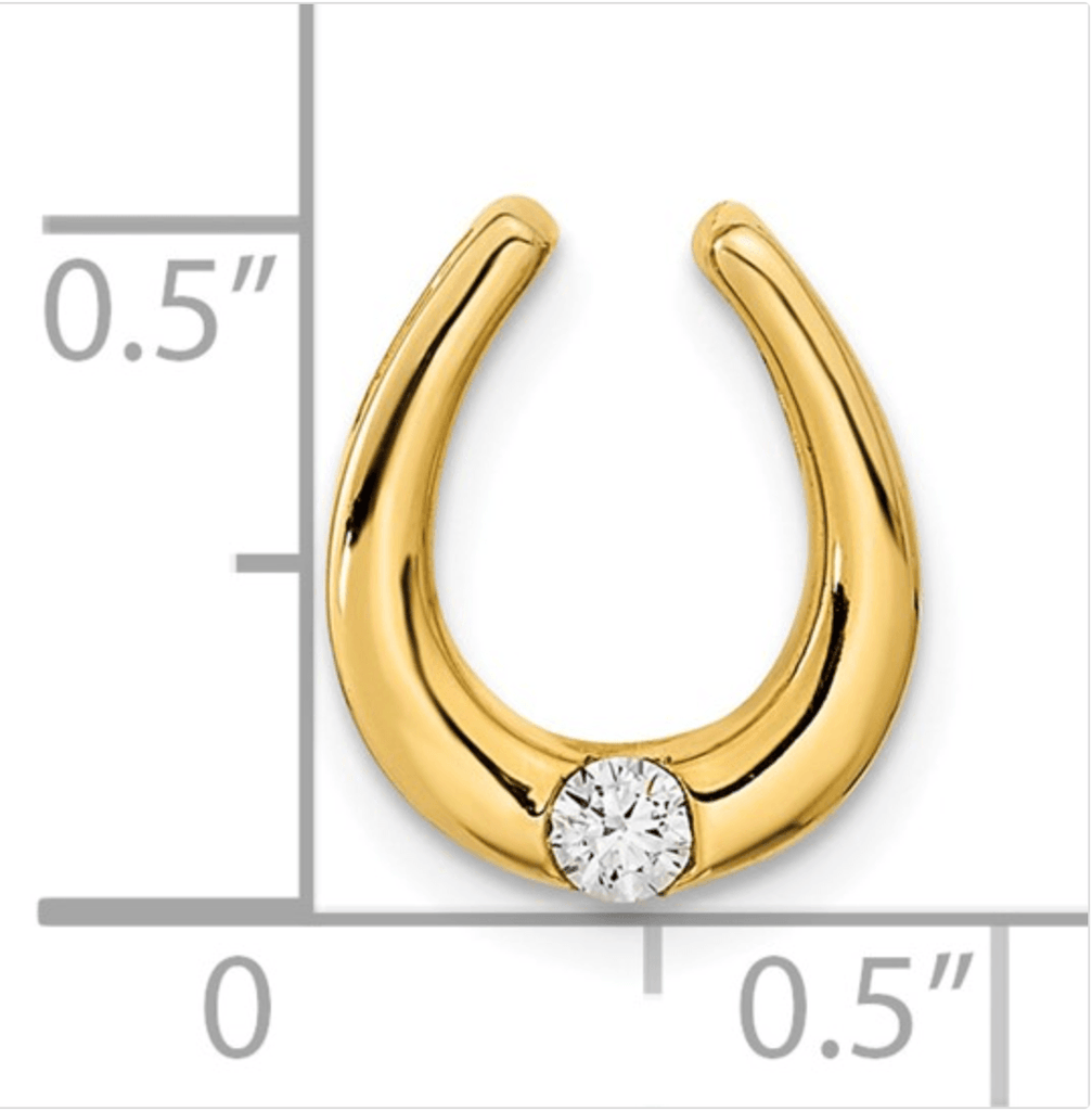 14K Gold Diamond Horseshoe Pendant