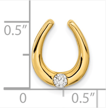 Load image into Gallery viewer, 14K Gold Diamond Horseshoe Pendant