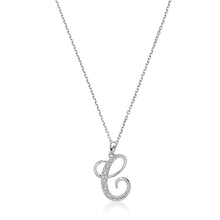 Load image into Gallery viewer, Product Image of Script Diamond Initials C Letter Necklace White Gold