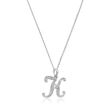 Load image into Gallery viewer, Product Image of Script Diamond Initials Necklace K Letter White Gold