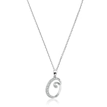 Load image into Gallery viewer, Product Image of Script Diamond Initials Necklace O Letter White Gold