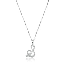 Load image into Gallery viewer, Product Image of Script Diamond Initials Necklace S Letter White Gold