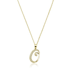 Load image into Gallery viewer, Product Image of Script Diamond Initials O Letter Necklace Yellow Gold