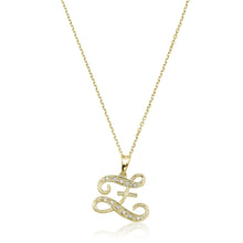 Load image into Gallery viewer, Product Image of Script Diamond Initials Z Letter Necklace Yellow Gold