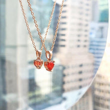 Load image into Gallery viewer, Garnet Heart Necklace - FineColorJewels