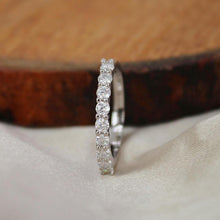 Load image into Gallery viewer, White Half Eternity Ring Round White Moissanite Half Eternity Ring - FineColorJewels