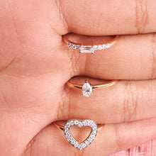 Load image into Gallery viewer, Diamond Baguette Engagement 10kt Rose Gold Ring - FineColorJewels