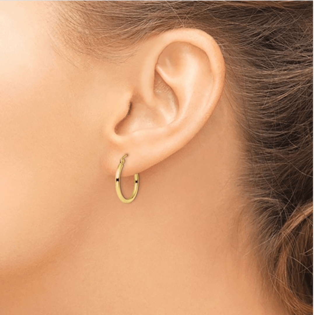 10K Gold Hinged Hoop Earrings