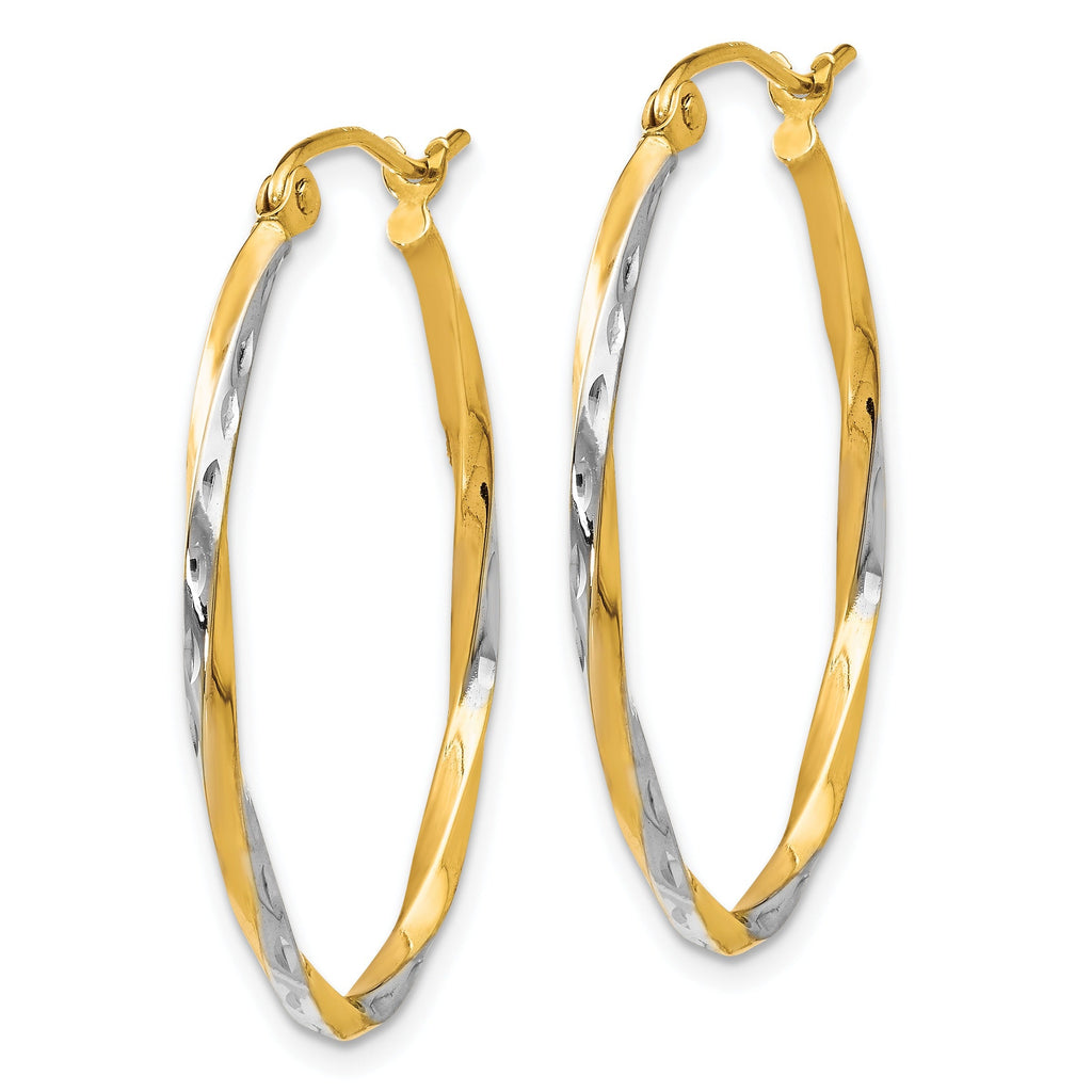10K Gold Oval Hoop Earrings