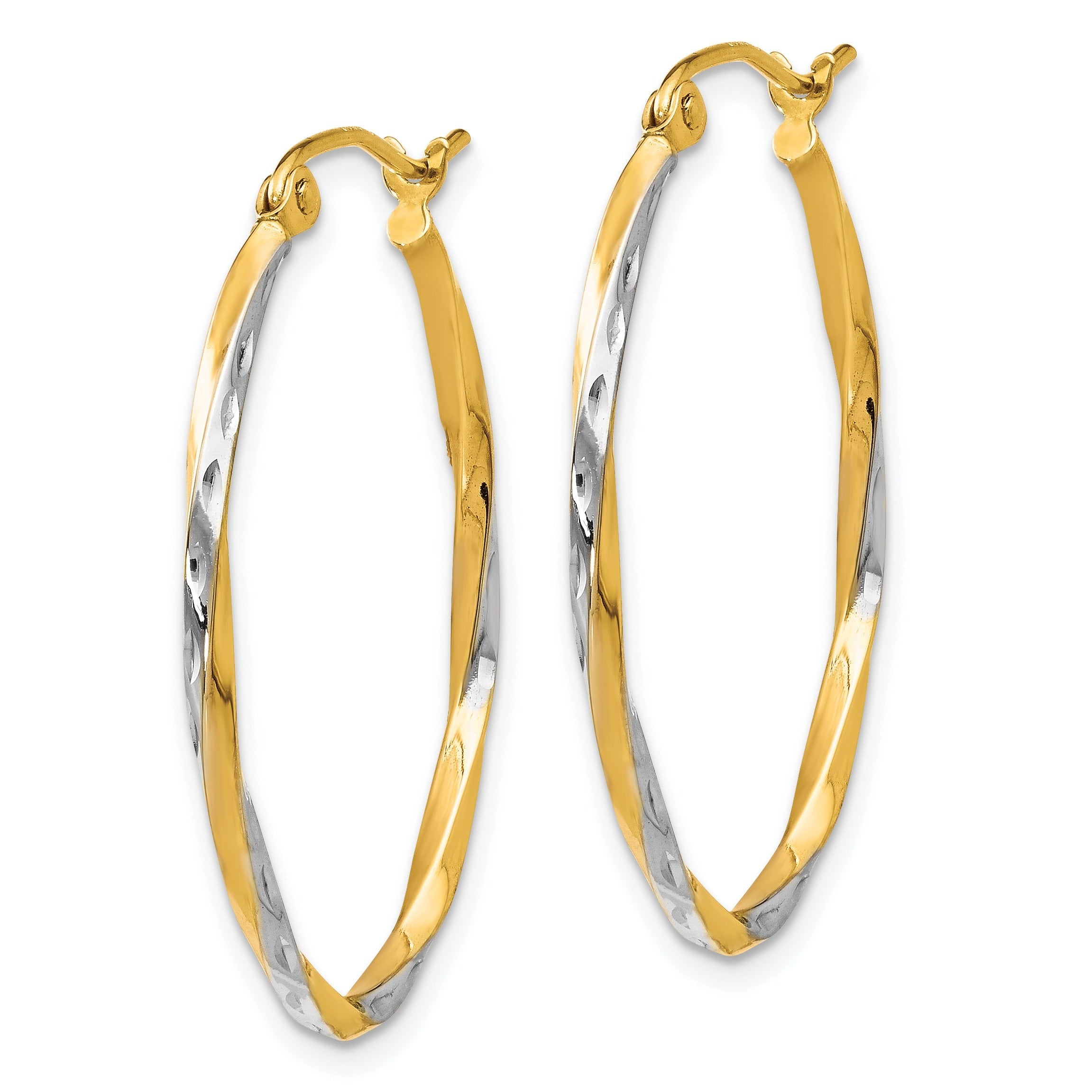 10K Gold Oval Hoop Earrings