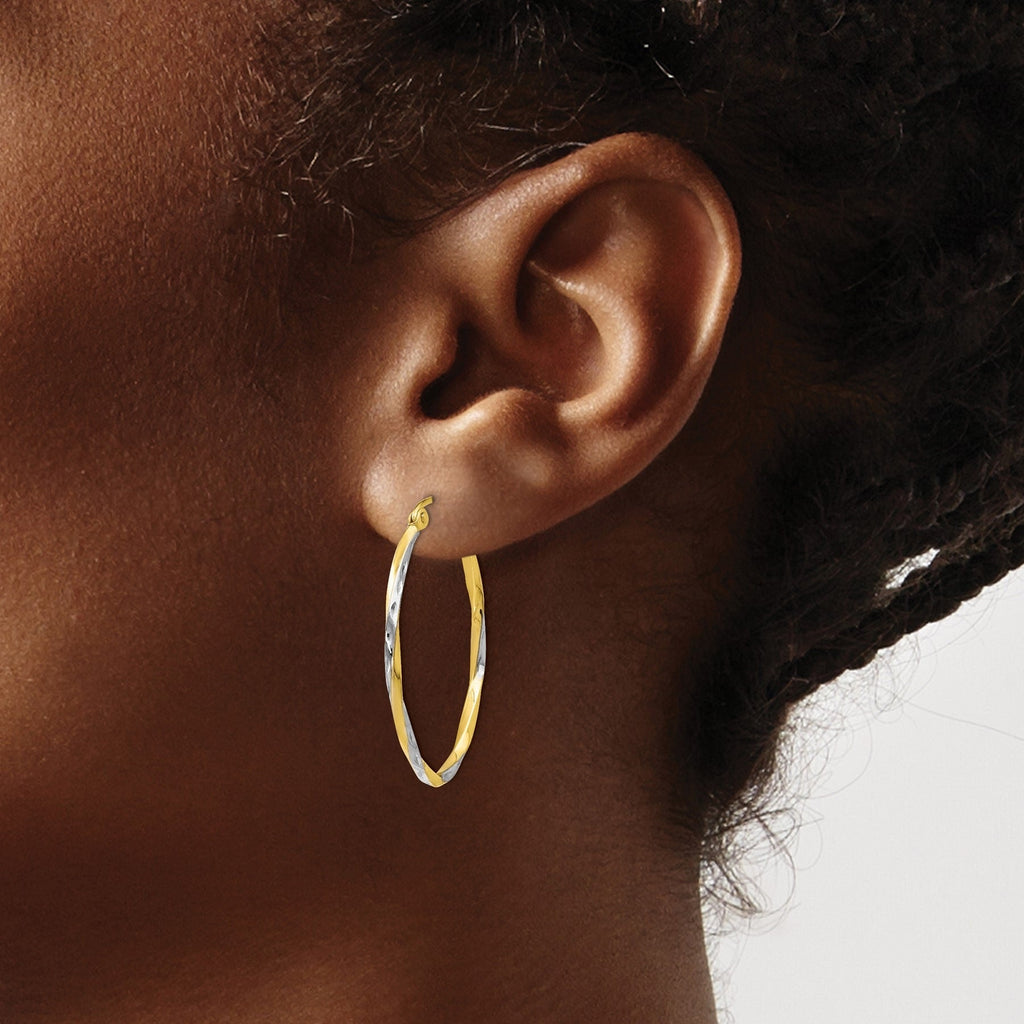 10K Gold Oval Hoop Earrings