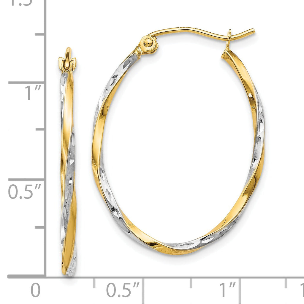 10K Gold Oval Hoop Earrings