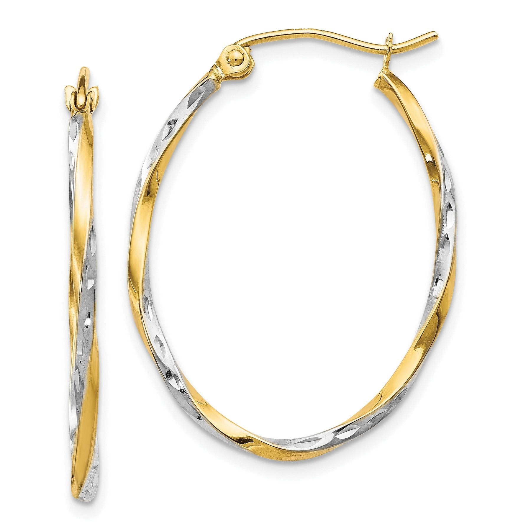 10K Gold Oval Hoop Earrings