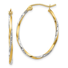 Load image into Gallery viewer, 10K Gold Oval Hoop Earrings