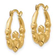 Load image into Gallery viewer, 14k Claddagh Hoop Earrings Fine Color Jewels best first mothers day gift, claddagh earrings, claddagh earrings hoops, claddagh hoop earrings, first mothers day gift ideas, first mothers day gift ideas from husband, first time mothers day gifts, gold claddagh earrings, gold claddagh hoop earrings, gold Jewelry, irish claddagh earrings, large claddagh hoop earrings, Mother&#39;s Day Gift Ideas for Wife from Husband, mother&#39;s day gifts for first time moms, Mother&#39;s Day Gifts from Husband, QG
