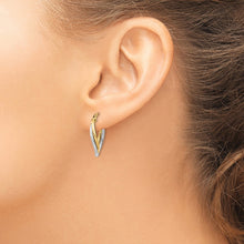 Load image into Gallery viewer, 14K Gold Two-Tone Oval Hoop Earrings