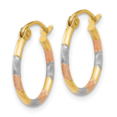 14K Gold Multi Colored Hoop Earrings