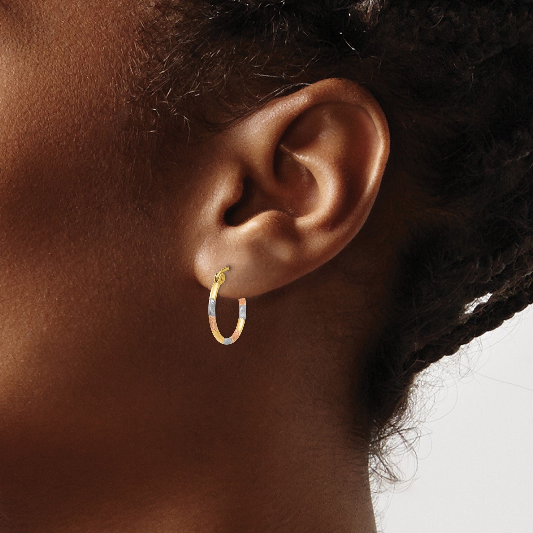 14K Gold Multi Colored Hoop Earrings