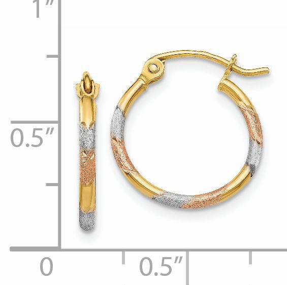 14K Gold Multi Colored Hoop Earrings