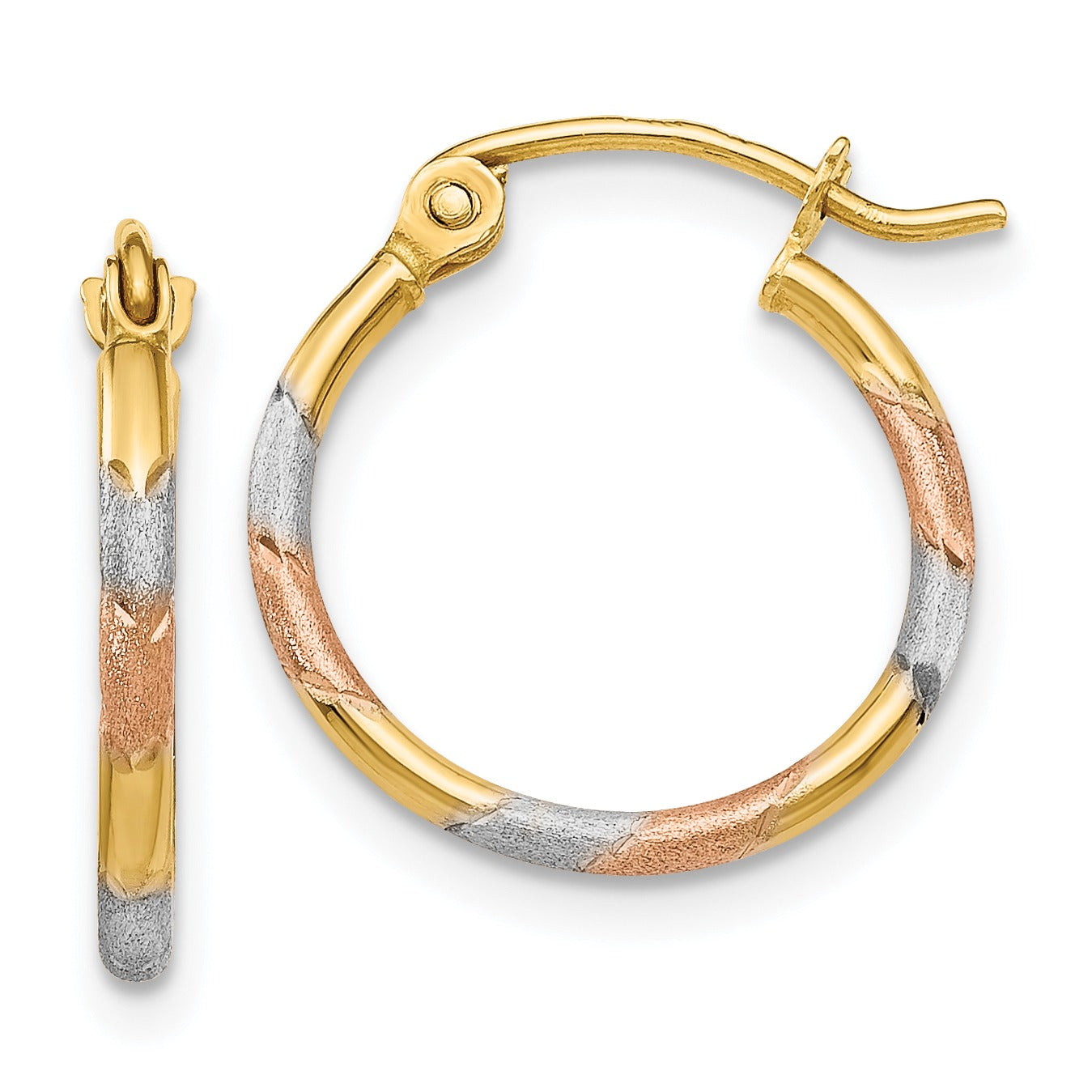 14K Gold Multi Colored Hoop Earrings