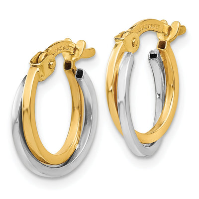 14k Gold Two-Tone Hollow Hoop Earring