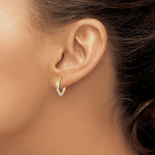 Load image into Gallery viewer, 14k Gold Two-Tone Hollow Hoop Earring