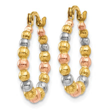 Load image into Gallery viewer, 14K Gold Shrimp Beaded Hoop Earrings