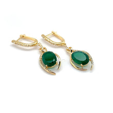 Load image into Gallery viewer, Natural Green Agate Sterling Silver Earrings
