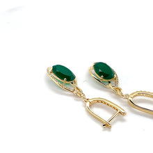 Load image into Gallery viewer, Natural Green Agate Sterling Silver Earrings