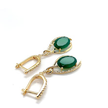 Load image into Gallery viewer, Natural Green Agate Sterling Silver Earrings
