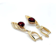 Load image into Gallery viewer, Red Natural Garnet Sterling Silver Earrings