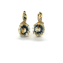 Load image into Gallery viewer, Natural Green Prasiolite Earrings Sterling Silver