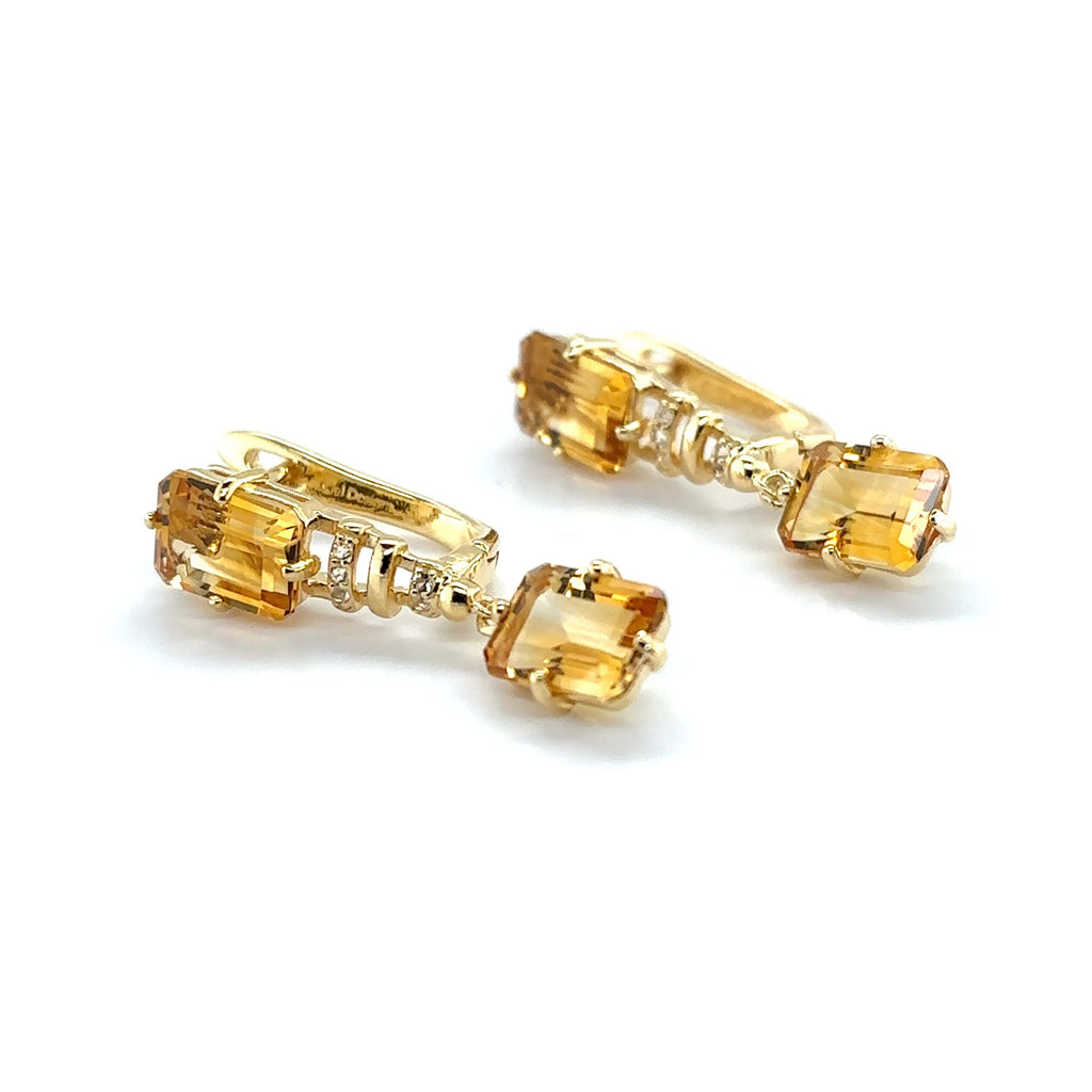 Natural Citrine Sterling Silver Drop Earrings