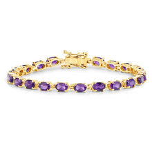 Load image into Gallery viewer, Genuine Purple Amethyst Tennis Bracelet Silver