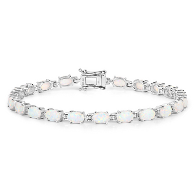Genuine Created Opal Tennis Bracelet