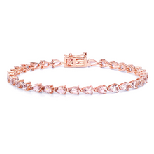 Load image into Gallery viewer, Genuine 10K Rose Gold Morganite Tennis Bracelet
