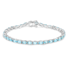 Load image into Gallery viewer, Genuine Blue Zircon Tennis Bracelet