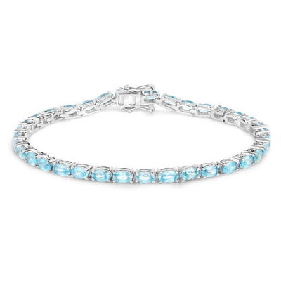 Genuine Blue Zircon Tennis Bracelet