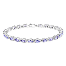 Load image into Gallery viewer, Genuine Purple Tanzanite Tennis Bracelet Silver