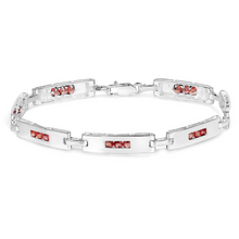 Load image into Gallery viewer, Genuine Orange Sapphire Tennis Bracelet