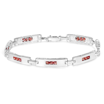 Genuine Orange Sapphire Tennis Bracelet