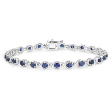 Load image into Gallery viewer, Genuine Blue Sapphire Tennis Bracelet