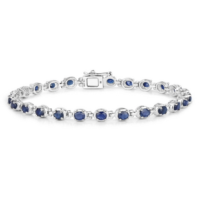 Genuine Blue Sapphire Tennis Bracelet